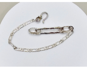 Small 6 1/5 in bracelet is a combination of different chain with handcrafted Argentium silver hook clasp. 