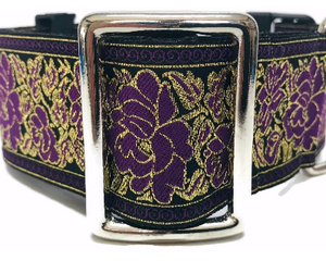 satin lined wide buckle dog collar or wide martingale dog collar for large dog