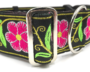 satin lined wide buckle dog collar or wide martingale dog collar for large dog