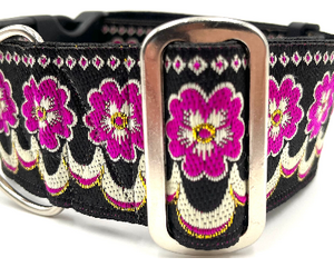 satin lined wide buckle dog collar or wide martingale dog collar for large dog