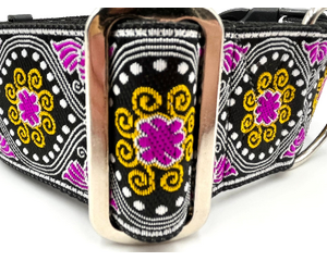 satin lined wide buckle dog collar or wide martingale dog collar for large dog