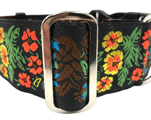 satin lined wide buckle dog collar or wide martingale dog collar for large dog