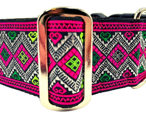 satin lined wide buckle dog collar or wide martingale dog collar for large dog