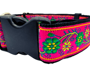 satin lined wide buckle dog collar or wide martingale dog collar for large dog