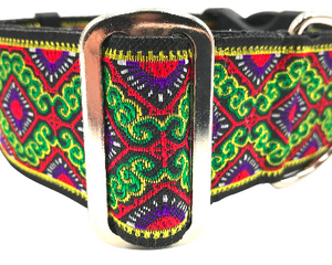 satin lined wide buckle dog collar or wide martingale dog collar for large dog