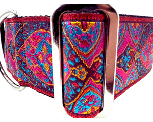 satin lined wide buckle dog collar or wide martingale dog collar for large dog