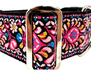 satin lined wide buckle dog collar or wide martingale dog collar for large dog