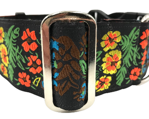 satin lined wide buckle dog collar or wide martingale dog collar for large dog