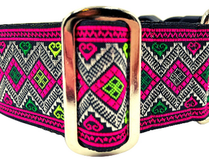 satin lined wide buckle dog collar or wide martingale dog collar for large dog