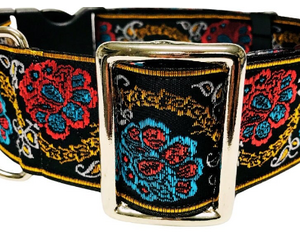 satin lined wide buckle dog collar or wide martingale dog collar for large dog