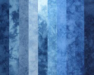 stash bundle of blue fat eighths, hand dyed quilting cotton