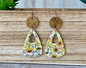 Boho Wood and Acrylic Earrings
