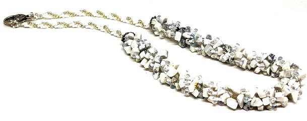 Handmade Marble Chip Spiral Necklace