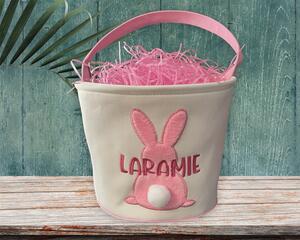 Pink Personalized Easter Bunny Basket