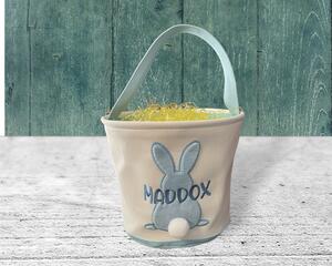 Blue Personalized Easter Bunny Basket