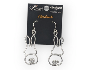 Easter Bunny earrings with heart shaped tail size medium