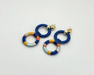 Colorful circles drop earrings