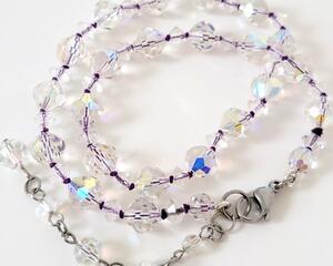 Aurora glass bead necklace.