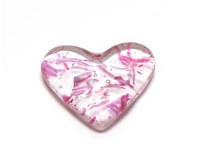 Pink and clear glass heart