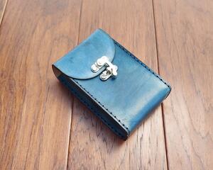 This is a Premium Handmade Leather Tarot Card Case. The star of this tarot deck box is the uniquely hand dyed leather with beautiful swirling shades of blue.