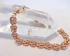Bronze Chainmaille Bracelet Sweet Pea Weave