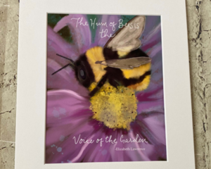 Bumblebee on a Flower, Matted
Medium: Digitally Hand Painted
Substrate: Professional Matte Paper
Print & Mat Only, Frame Not Included 

