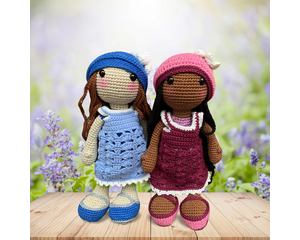 Crocheted doll set, amigurumi doll, stuffed doll, mini doll, barbie doll, miniature doll, doll figurine, handmade doll, handcrafted doll