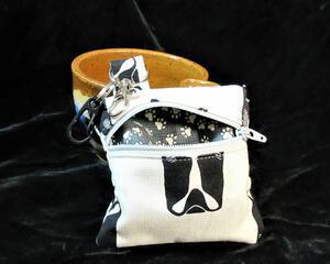 French bulldog modern print poop bag or training treat pouch hand made in USA by A FurBaby Favorite