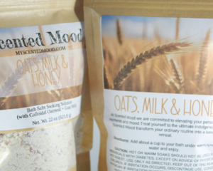 oats milk and honey scented soaking salts.