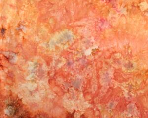 Shades of peach and terracotta, ice dyed cotton fabric