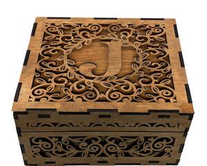 Handmade wooden monogram box