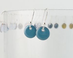 Tiny Turquoise Copper Enamel Dots