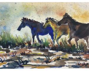 "Wandering Around" Original Chris Wakefield Watercolor Painting