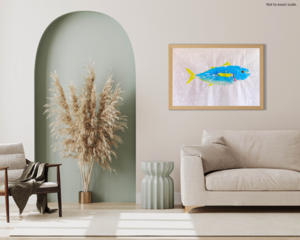 fish poster, Japanese fish art, fish art, fish wall decor, fishing art, fisherman gift, fishing gifts for men, nautical wall art, trevally