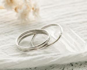 Simple Sterling Silver Half Round Ring Band For Women 