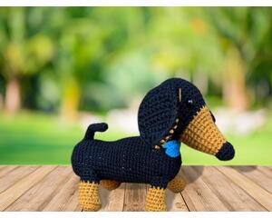 crochet dachshund, dachshund decor, crocheted dachshund, amigurumi dachshund, dachshund plush, stuffed dachshund, dachshund figurine, dachshund plushie, dachshund amigurumi, small crocheted dachshund, cute dachshund figurine