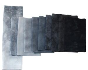 quilting cotton bundle, hand dyed in shades of gray, small cuts