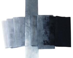 Itty bitty bundle of hand dyed quilting cotton in shades of gray