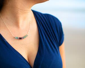 Ombre Fluorite Bar Necklace