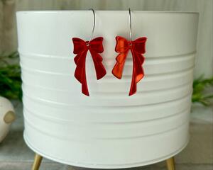 Red Bow Earrings