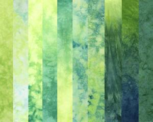 Yellow green stash bundle of 10 hand dyed fat eighths