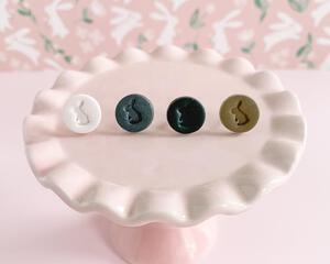 Rabbit Stud Earrings on Display Stand