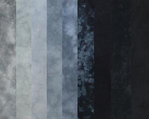 stash bundle of hand dyed quilting cotton in shades of blue gray