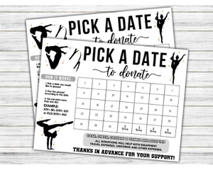 DIY Minimalist Gymnastics Themed Donation Calendar Template