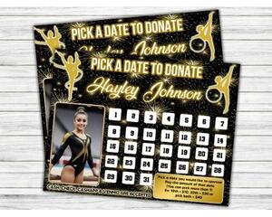 DIY Gymnastics Themed Donation Calendar Fundraising Template