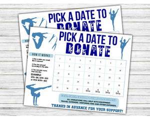 Customizable Minimalist Gymnastics Fundraiser Donation Calendar Template