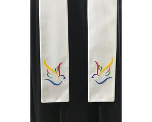 Ceremony clergy stole, rainbow officiant stole, gay pride wedding stole, colorful visitation stole