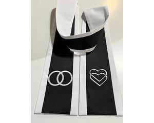 Black and white wedding officiant stole, wedding vestment, clergy stole, celebrant wedding stole, contemporary clergy stole