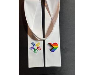 LGBTQ wedding, gay pride clergy stole, rainbow celebrant stole, gay weddings