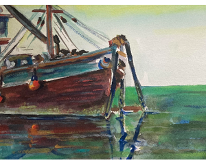 "Waiting" Original Watercolor Painting by Chris Wakefield